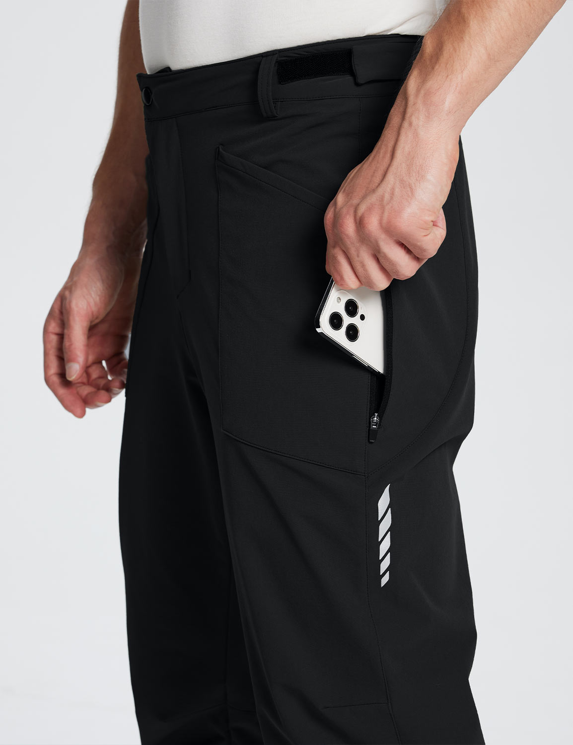 Baleaf Men's Flyleaf Water-Resistant Pocketed Cycling Pants dai039 Anthracite Details