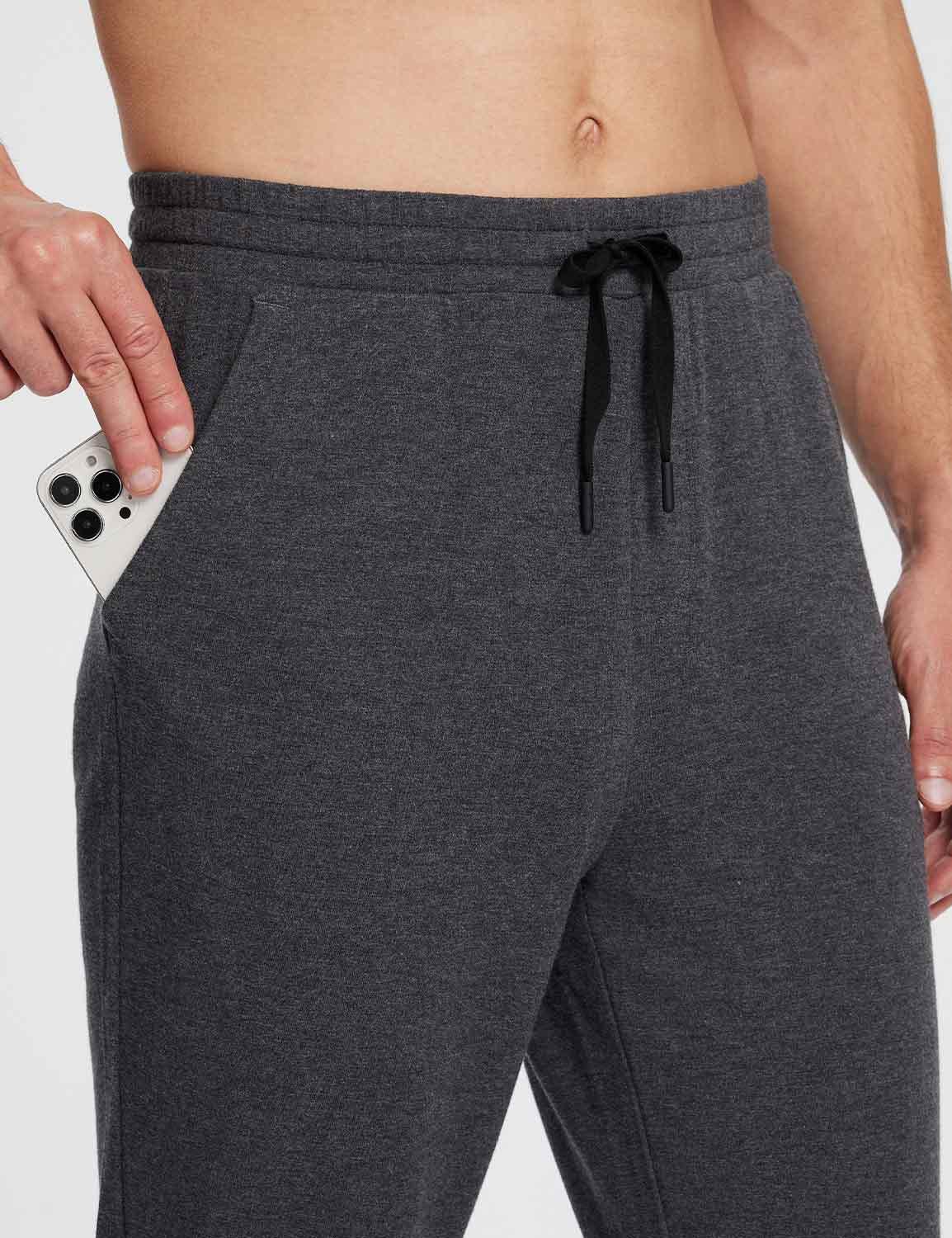 Baleaf Men's Evergreen Modal Sweatpants (Exclusive Website) dbh087 Dark Grey Details
