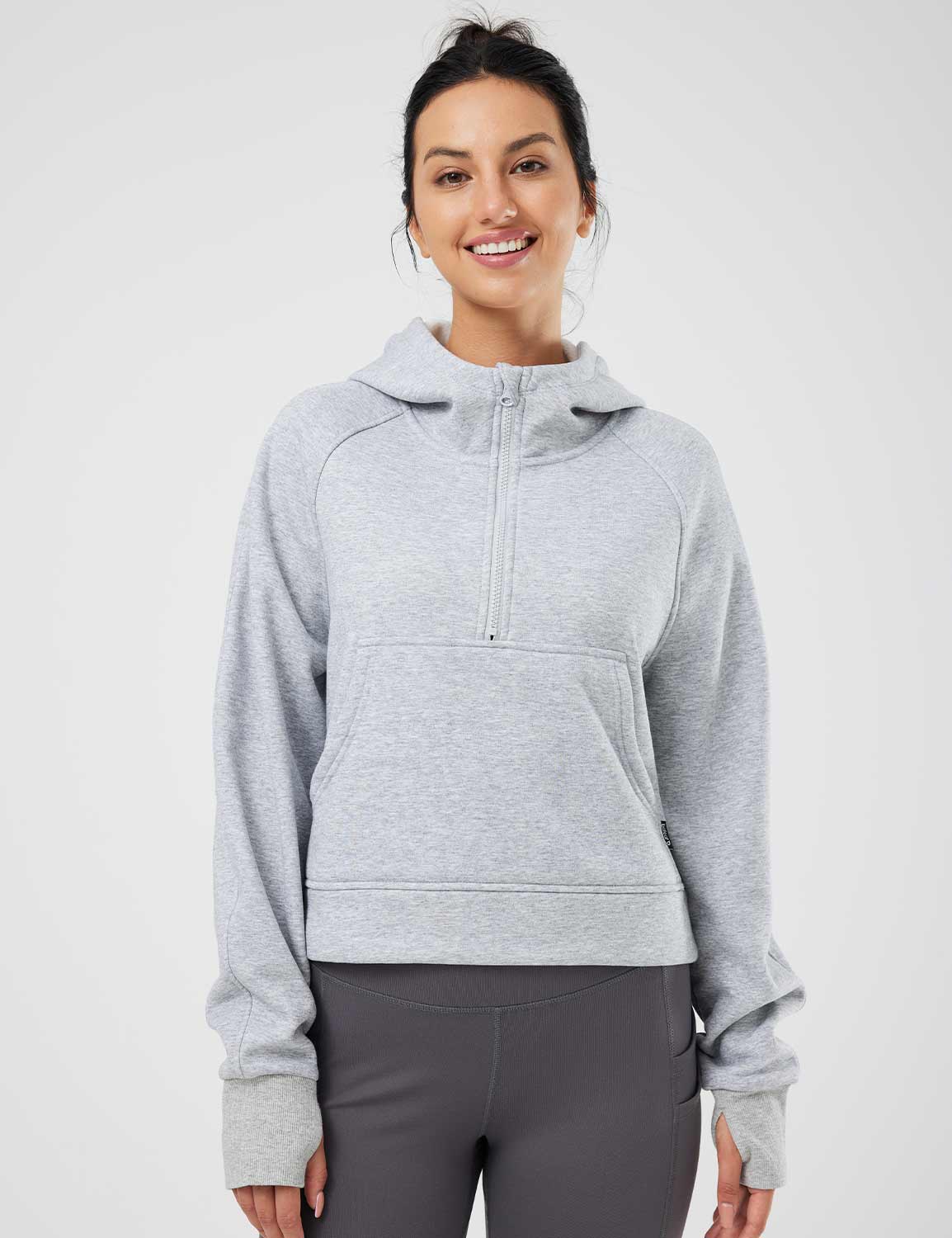 Baleaf Women's Evergreen Cotton Half-Zip Hooded Pullover – Baleaf Sports