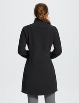 Baleaf Women's Long-Sleeve Quarter Zip Thermal Dress dga069 Black Back