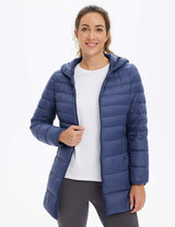 Baleaf Women's Water-Resistant Hooded Puffer Jacket dga065 Estate Blue Main