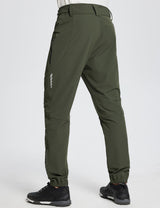 Baleaf Men's Flyleaf Water-Resistant Pocketed Cycling Pants dai039 Rifle Green Back