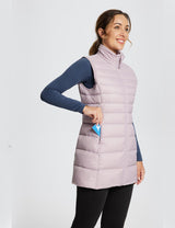 Baleaf Women's Water-Resistant Puffer Sleeveless Jacket dga070 Light Purple Details
