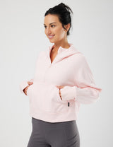Baleaf Women's Evergreen Cotton Half-Zip Pullover dbd091 Pink Side