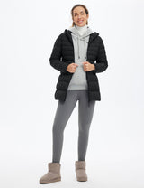 Baleaf Women's Water-Resistant Hooded Puffer Jacket dga065 Anthracite Full