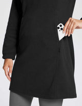 Baleaf Women's Long-Sleeve Quarter Zip Thermal Dress dga069 Black Details