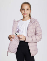 Baleaf Kid's Hooded Puffer Jackets dga066 Pink Main
