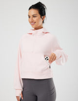 Baleaf Women's Evergreen Cotton Half-Zip Pullover dbd091 Pink Side