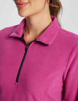 Baleaf Women's Long-Sleeve Quarter Zip Thermal Dress dga069 Violet Rose Details