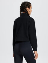 Baleaf Women's Turtleneck Long-Sleeve Crop Pullover dbd073 Anthracite Back