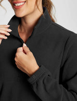 Baleaf Women's Long-Sleeve Quarter Zip Thermal Dress dga069 Black Details