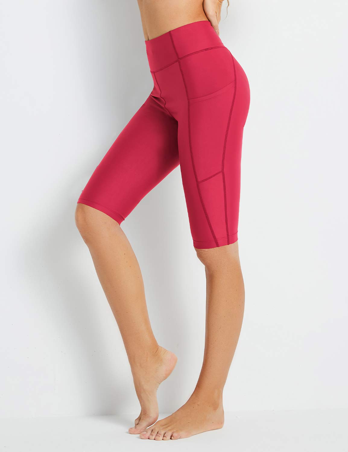 Flyleaf UPF50+ High Rise Swim Shorts Rose Red Side