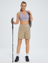 Baleaf Women's Hiking Cargo Shorts Quick Dry UPF 50+ Stretch Shorts dga004 Doeskin Full