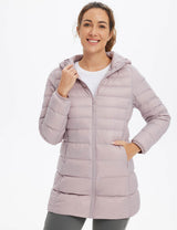 Baleaf Women's Water-Resistant Hooded Puffer Jacket dga065 Burnished Lilac Main