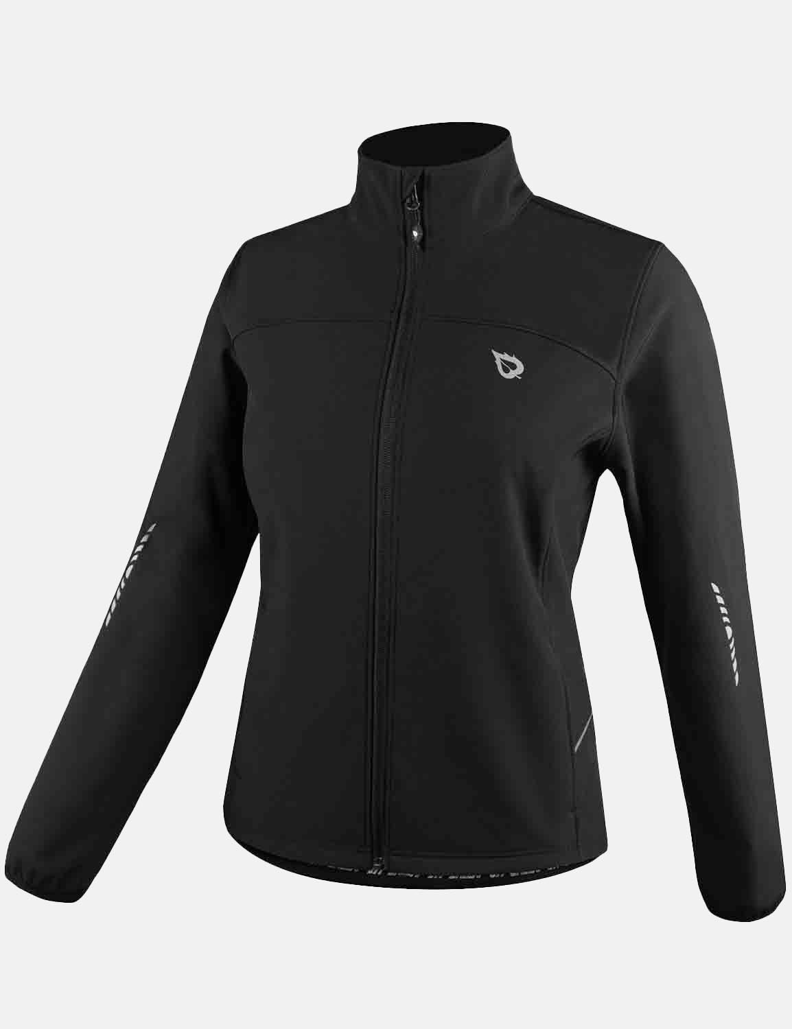 Baleaf Women's Wind- & Waterproof Thermal Long Sleeved Cycling Jacket aaa464 Black Side