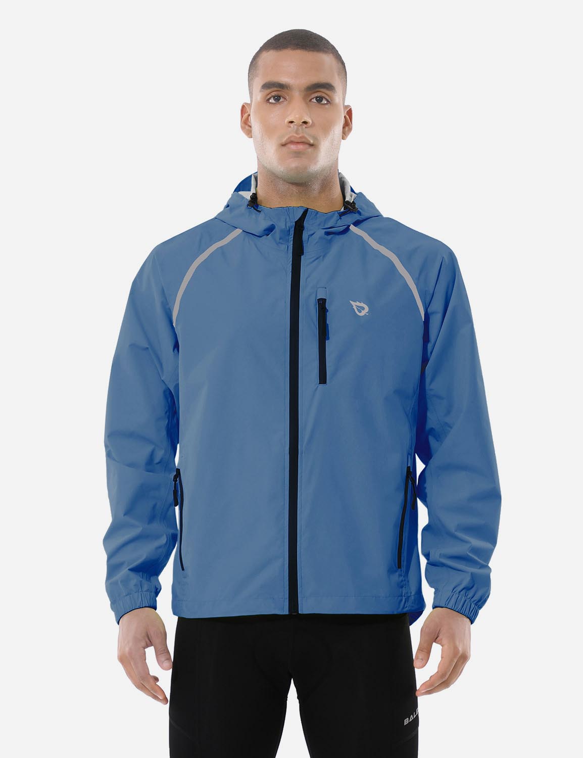 Baleaf Men's Fluorescent Waterproof Packable Windbreaker Track Jacket aaa467 Blue Front