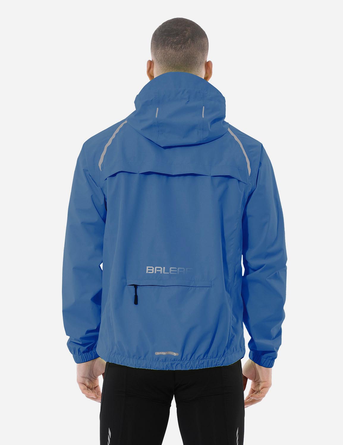 Baleaf Men's Fluorescent Waterproof Packable Windbreaker Track Jacket aaa467 Blue Back