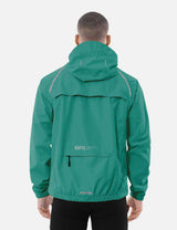 Baleaf Men's Fluorescent Waterproof Packable Windbreaker Track Jacket aaa467 Teal Green Back