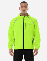 Baleaf Men's Fluorescent Waterproof Packable Windbreaker Track Jacket aaa467 Fluorescent Yellow Front