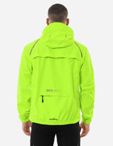 Baleaf Men's Fluorescent Waterproof Packable Windbreaker Track Jacket aaa467 Fluorescent Yellow Back
