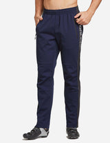 Baleaf Men's Thermal Fleece-Lined Windproof Pocketed Sweat Pants aai076 Navy Blue/Black Front
