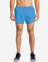 Baleaf Men's 3'' 2-in-1 High Cut Mesh Split-Leg Basic Running Shorts abd161 Light Blue main