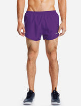 Baleaf Men's 3'' 2-in-1 High Cut Mesh Split-Leg Basic Running Shorts abd161 Purple main