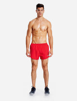 Baleaf Men's 3'' 2-in-1 High Cut Mesh Split-Leg Basic Running Shorts abd161 Red full