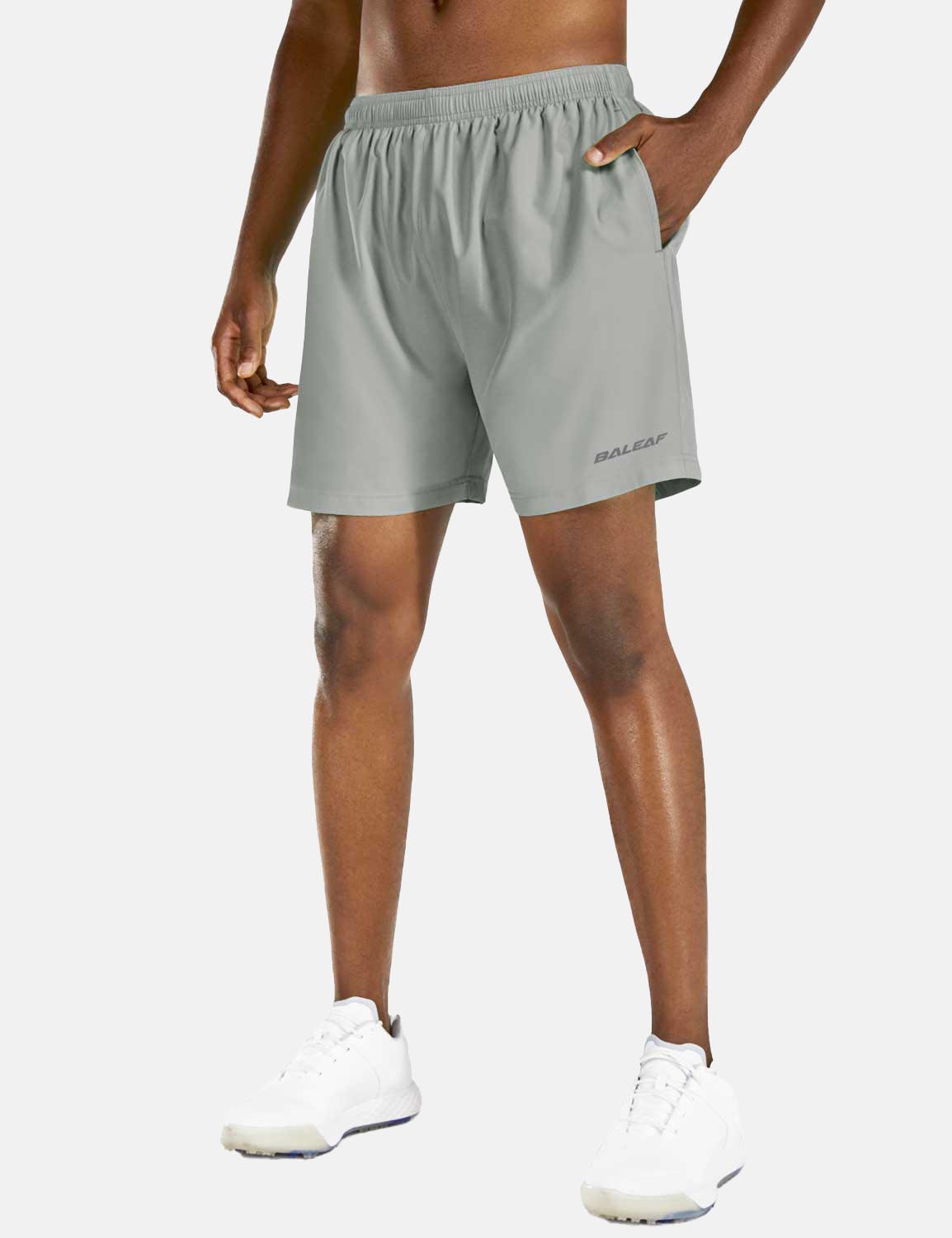 Baleaf Men's 5'' Light-Weight Quick Dry Fully Lined Shorts abd215 Light Gray Main