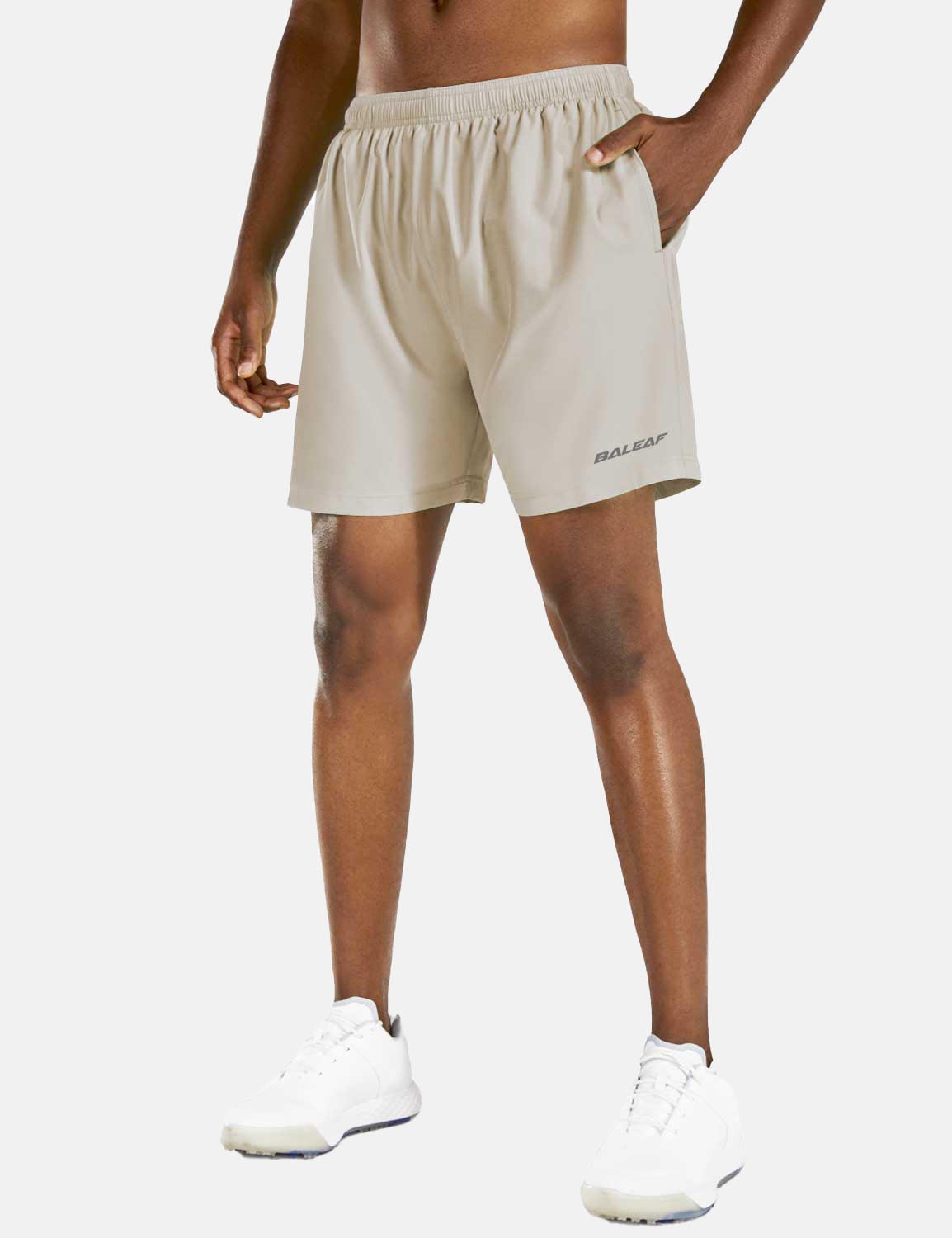 Baleaf Men's 5'' Light-Weight Quick Dry Fully Lined Shorts abd215 White Main