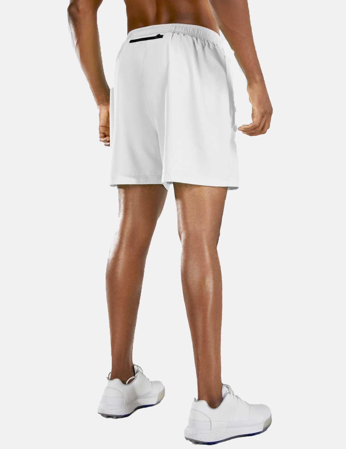 Baleaf Men's 5'' Light-Weight Quick Dry Fully Lined Shorts abd215 White back