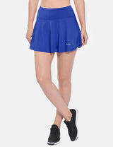 Baleaf Women's Mid-Rise 2-in-1 Pleated Pocketed Sports Skirt abd247 Blue Main