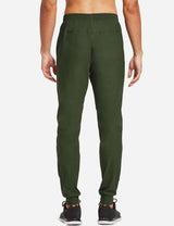 Baleaf Men's Mid Rise Seamless Quick Dry Mesh Tapered Joggers abd284 Army Green Back