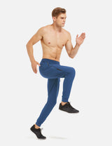 Baleaf Men's Mid Rise Seamless Quick Dry Mesh Tapered Joggers abd284 Blue Full