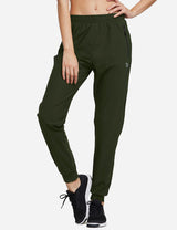 Baleaf Women's Mid Rise Seamless Lightweight Mesh Track Pants abd285 Army Green Front