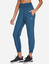Baleaf Women's 26' High Rise Loose Fit Tapered Legs Pocketed Joggers abd405 Blue Side