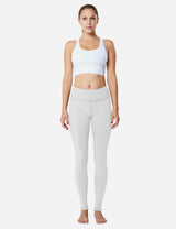 Baleaf Women's Mid-Rise Fleece Lined Basic Yoga & Workout Leggings abh018 White Full