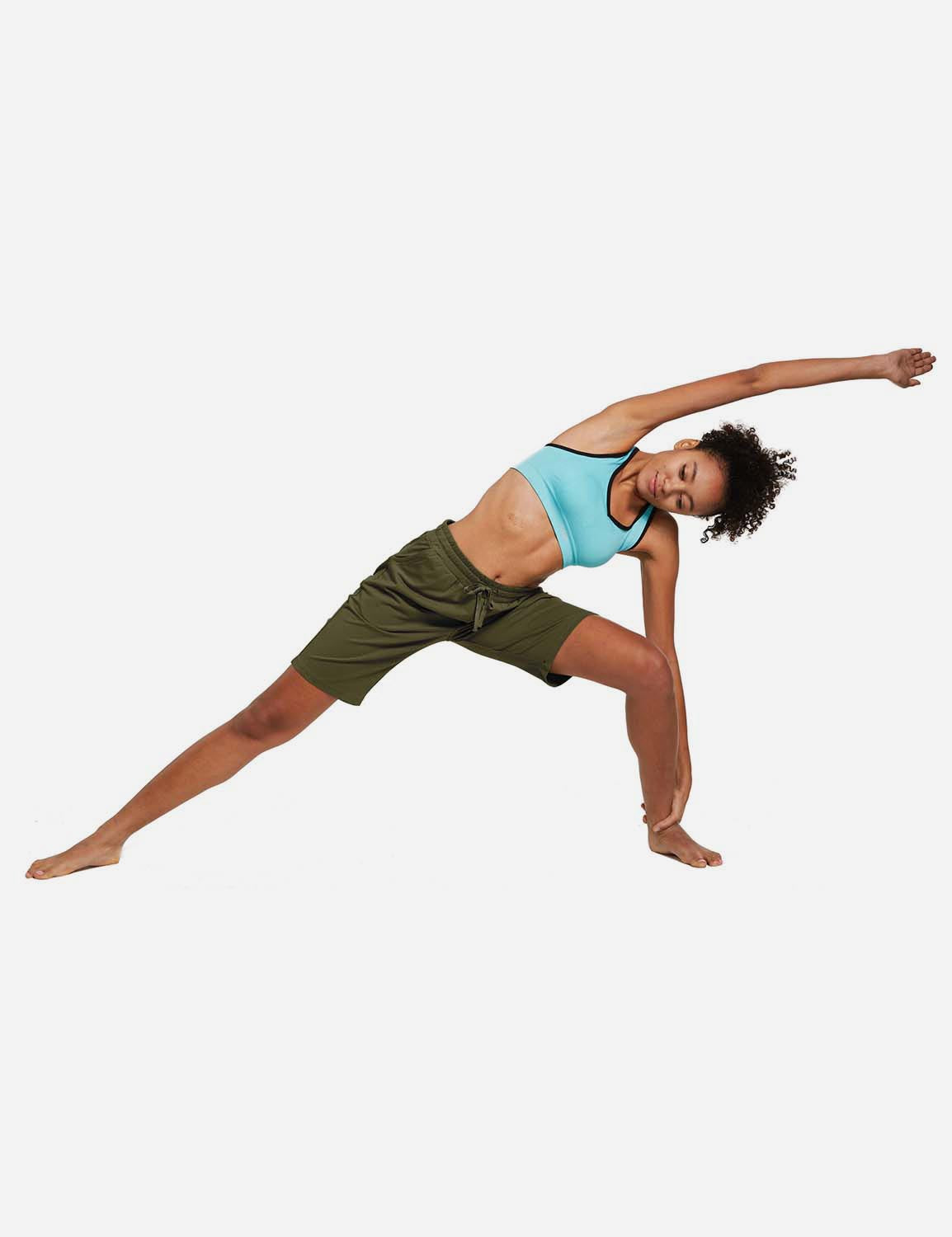 Baleaf Women's Cotton Pocketed Bermuda Jogger & Weekend Shorts abh104 Dark Olive Full