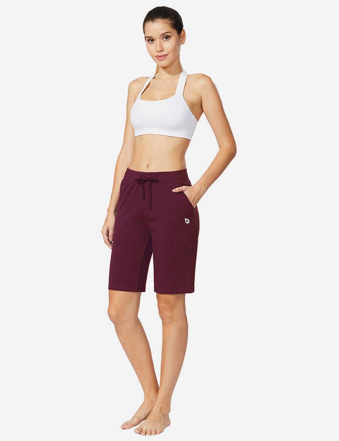 Pantalones cortos de bermudas de gran altura de hoja perenne