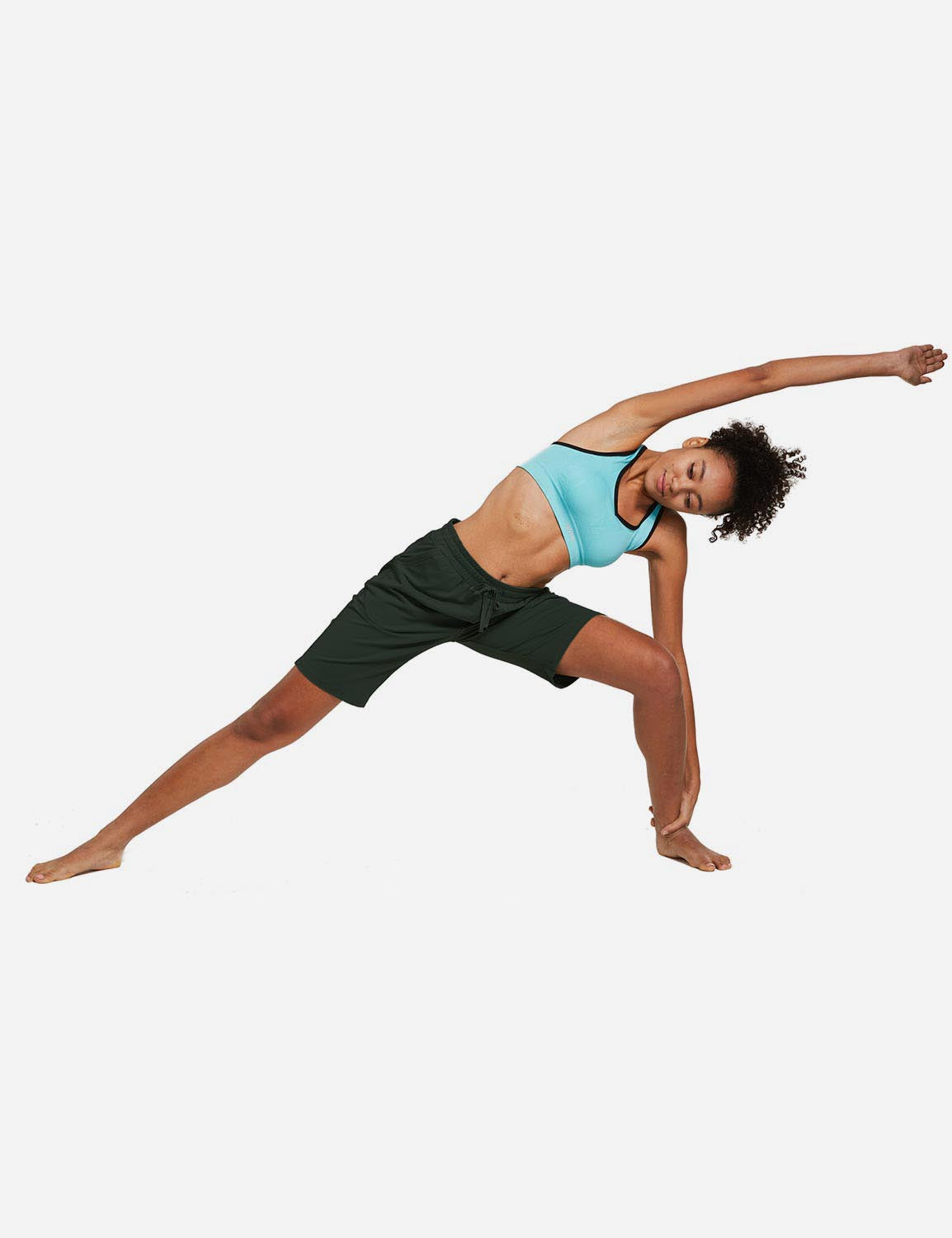 Baleaf Women's Cotton Pocketed Bermuda Jogger & Weekend Shorts abh104 Army Green Full