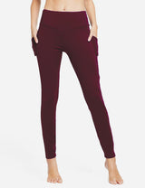 Baleaf Women's Thermal High Rise Fleece Lined Contour Leggings abh145 Ruby Wine Front