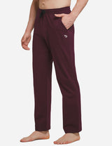 Baleaf Mens Elastic Waistband Loose Fit Side Pocketed Jogger Pants abh146 Wine Red Side