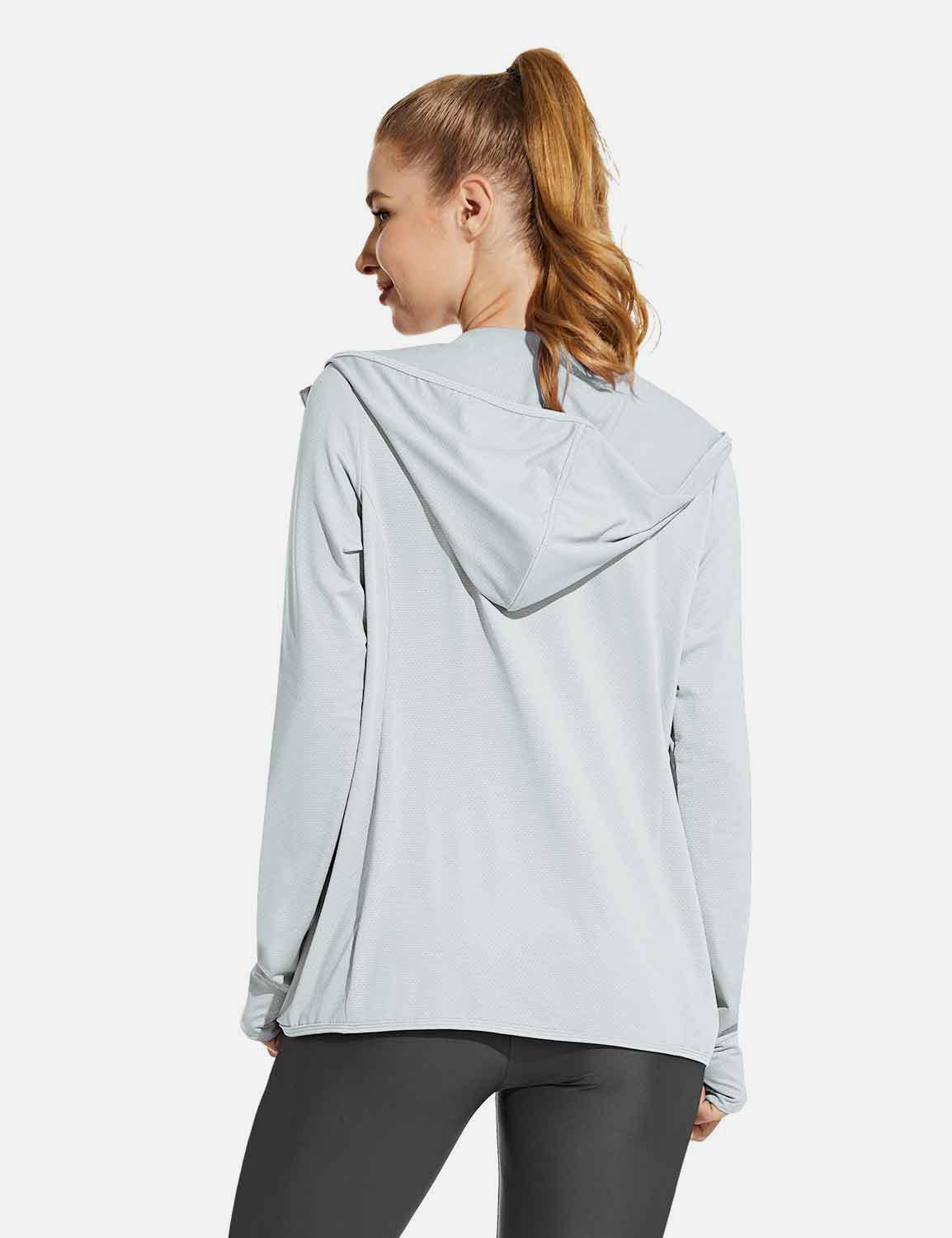 Baleaf Camicia Da Sole Donna A Maniche Lunghe UPF 55+ - Mezza Zip, Fori Per Pollice, Leggera - Per Corsa, Pesca, Trekking