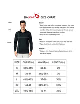 Baleaf Mens UPF50+ Button Up Long Sleeved Cuffed Polo Golf afa002 Black Size Chart