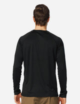 Baleaf Men's UPF50+ Long Sleeved Loose Fit Casual T-Shirt aga002 Black Back
