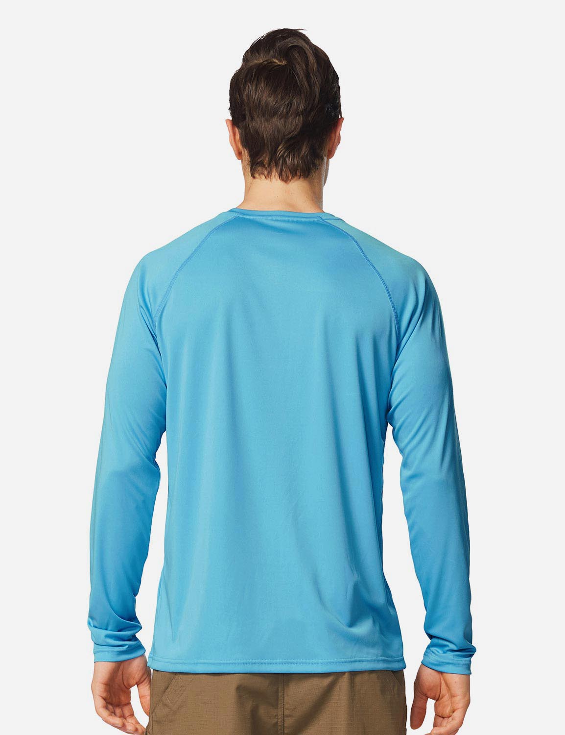 #Baleaf Men's UPF50+ Long Sleeved Loose Fit Casual T-Shirt aga002 Blue Back