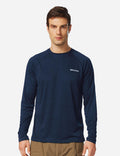 #Baleaf Men's UPF50+ Long Sleeved Loose Fit Casual T-Shirt aga002 Dark Blue Front