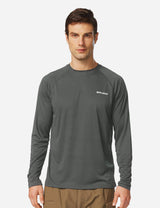 Baleaf Men's UPF50+ Long Sleeved Loose Fit Casual T-Shirt aga002 Deep Gray Front