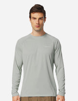 Baleaf Men's UPF50+ Long Sleeved Loose Fit Casual T-Shirt aga002 Gray Front