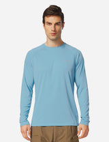 Baleaf Men's UPF50+ Long Sleeved Loose Fit Casual T-Shirt aga002 Blue Front